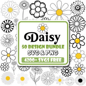 Daisy SVG Bundle |Retro Daisy Svg |Wildflower Svg |Daisy Monogram |Daisy Outline Svg |White Daisy Svg |Split Daisy Line Art Svg |Flowers Svg