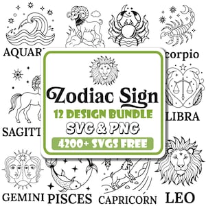 Paquete SVG de signo del zodíaco /Svg de astrología /Svg de horóscopo /Svg de signo de Escorpio /Svg de Leo /Svg de cáncer /Svg del zodíaco /Svg de estrellas /Svg de constelación