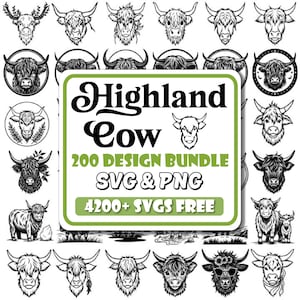 Highland Cow Svg | Highland Cow Png | Cute Cow Svg | Cow Png|Highland Cow Svg Bundle| Cute Baby Highland Svg| Highland Cow Head Svg |Cow Svg