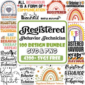 Registered Behavior Technician Svg Bundle | Rbt Svg | Bcba Svg | Behavioral Therapist Svg | Aba Therapist Svg | Behavior Specialist Svg