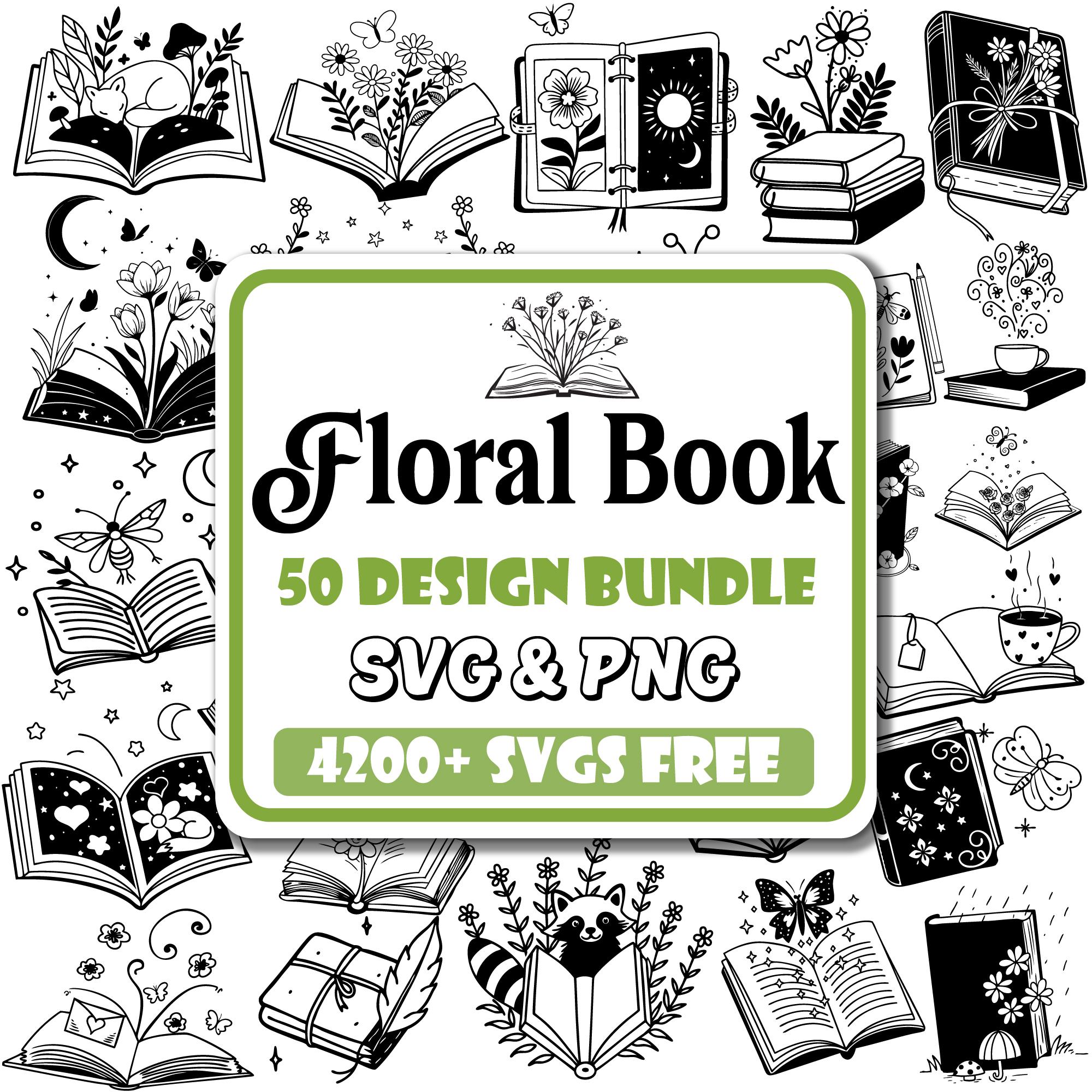Floral Book SVG Bundle | Vintage Reading Vector (digital Download