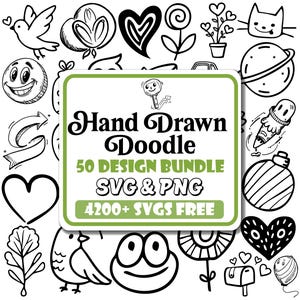 Hand Drawn Doodle SVG Bundle |Playful Doodle Svg |Outlined Shape Svg |Doodle Element |Sketch Style Svg |Whimsical Sketches Svg |Freehand Svg