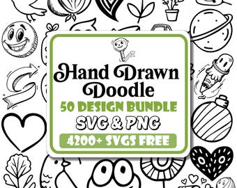Hand Drawn Doodle SVG Bundle: Playful Sketch Elements (Digital Download