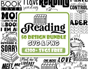 Reading SVG Bundle: Floral Books, Book Lover Designs (Digital Download)