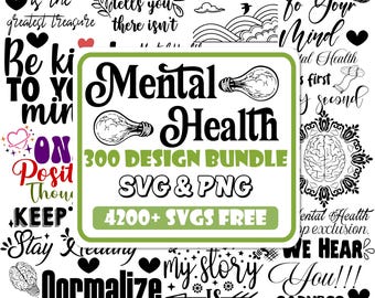 Mental Health SVG Bundle: Positive & Motivational Designs (Digital Download)