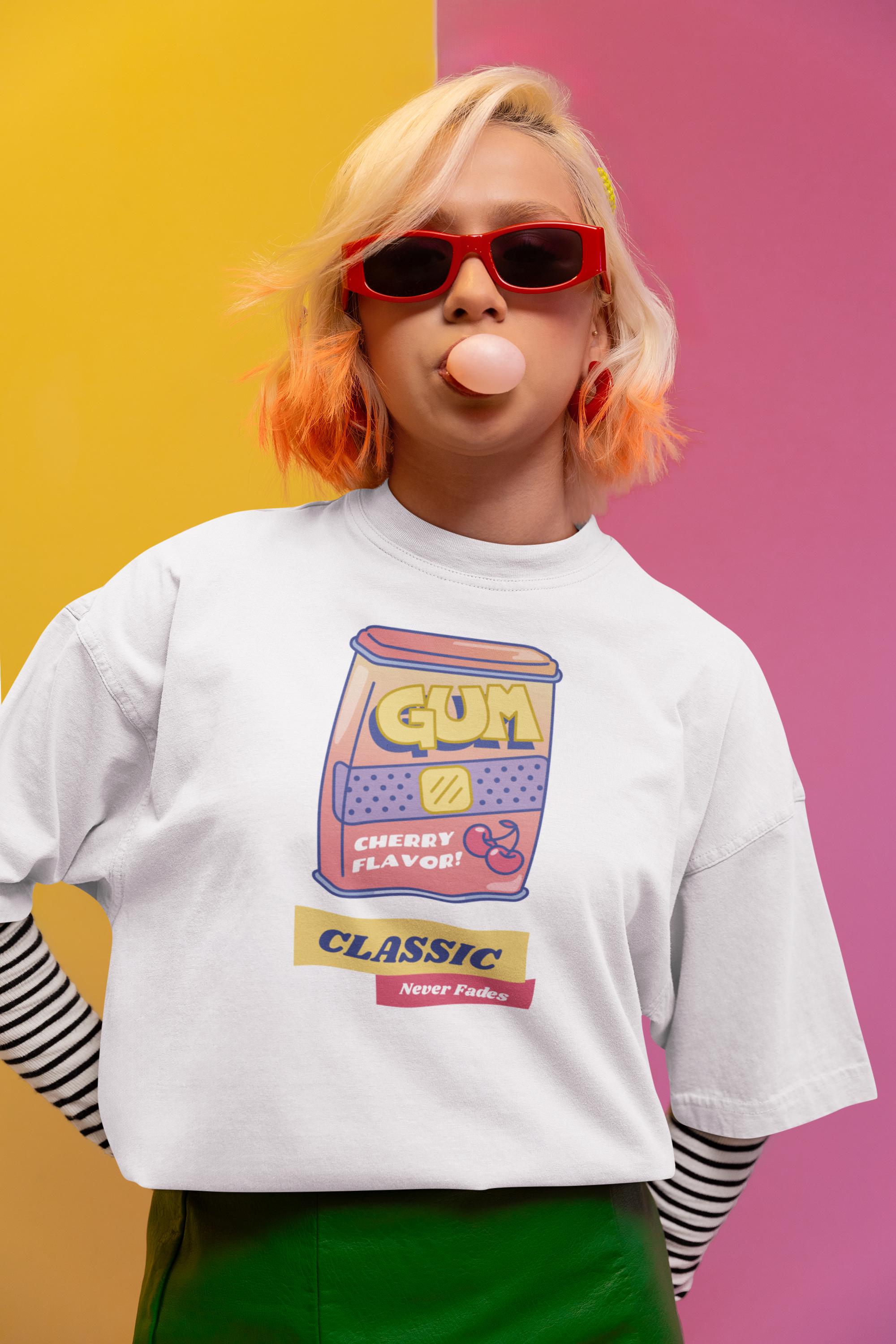 90s Bubble Gum Retro T-shirt for Nostalgia Lovers: Classic