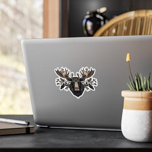 Majestic Moose Head Sticker: Classic Wildlife Vinyl Decal