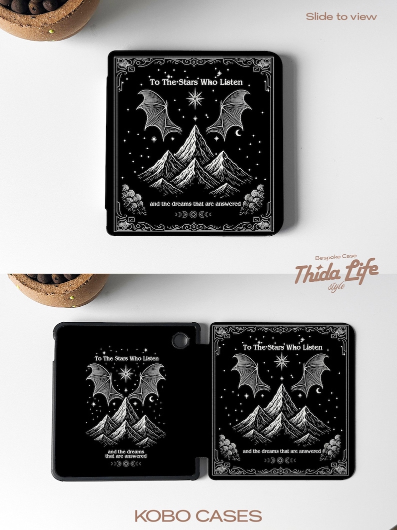 ACOMAF Kindle Case – To The Stars Who Listen Quote | Fantasy Bookish Cover for Sarah J. Maas Fans, ACOTAR Gift, Book Lover Sleeve, ACOTAR Bookish Cover for Kindle Paperwhite 12th Gen, Kindle Scribe, Oasis, ColorSoft, Kobo | Sarah J. Maas Gift