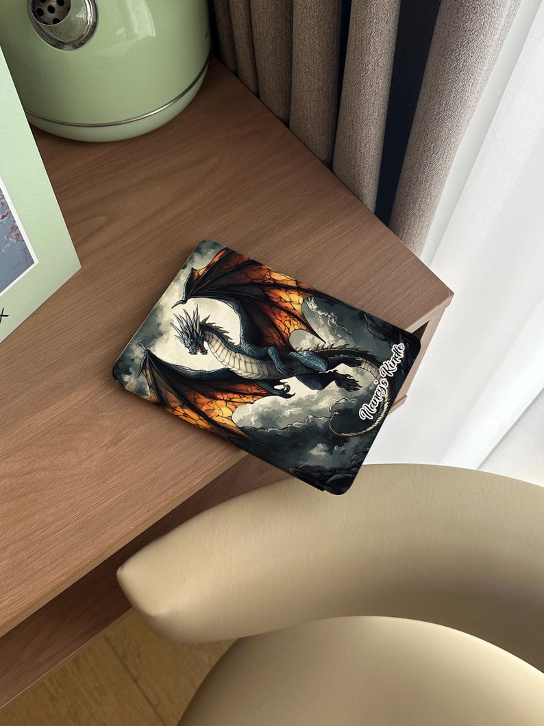 dragons-themed Kindle case, compatible with Paperwhite 11th 6.8, All-New Kindle 12th 2024, Kindle Oasis, Kobo. Features a fantasy-inspired design with auto wake/sleep functionality, offering stylish protection for book and dragon lovers