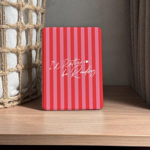 Custodia "Preferirei Leggere" per Kindle Paperwhite con cinturino, copertina rossa e rosa per KoBo, Kindle Oasis, ColorSoft, regalo carino per gli amanti dei libri