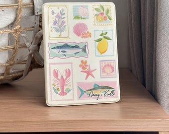 Beach Collage Kindle Case: Summer Vibes, Clear Cover with Strap