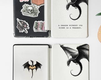 Fourth Wing Kindle Paperwhite Case: Dragon Art, with Strap