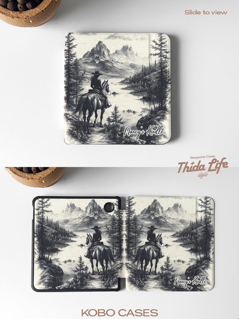 Long Live Cowgirl Kindle case, compatible with Paperwhite 11th Gen (6.8”), Kindle Oasis 11th Gen, and Kindle Colorsoft 7. Features a vintage-inspired design, auto wake/sleep function, and durable protection. Perfect as a unique gift for book lovers
