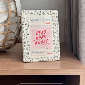 Retro Floral Guest Check, All New Paperwhite 11th 6.8", Kindle 12th 2024, Kindle Oasis, Kobo Cover, Leggi altri libri, Vintage Library, regali