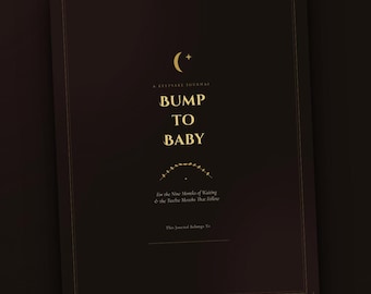 Bump to Baby Pregnancy & Postpartum Planner | Dark Academia Printable Journal, PDF + Excel