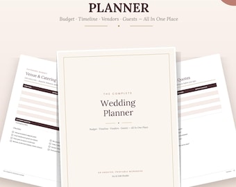 Ultimate Wedding Planner Bundle | Budget, Guest List, Vendor Tracker + Contracts | Instant Download