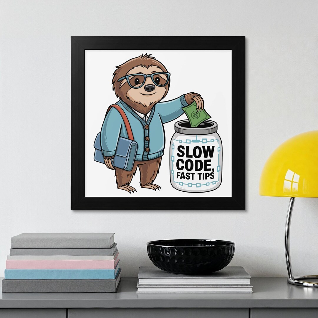 Sloth Code Sloth Tip Jar Clip Art SVG, PNG, Funny Animal File, Slow Code Fast Tips ...