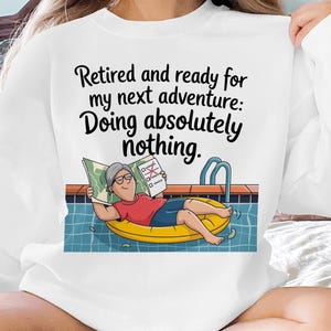 Retraité et prêt en téléchargement numérique, fichier PNG de retraite, clipart drôle de retraite, conception de T Shirt de retraite, conception de tasse, numérique