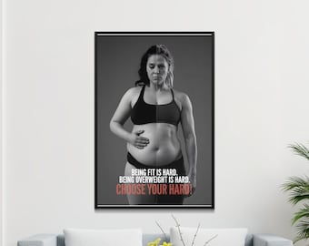 Fitness Motivation Poster, Digital Download, Choose Your Hard, Inspirational Quote Art, Home Gym Decor, Health Journey Inspiration