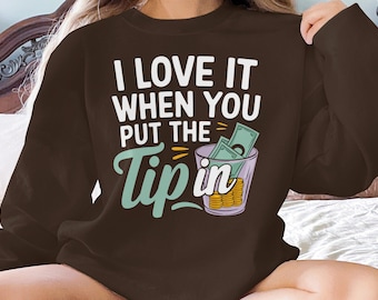 Diseño divertido de propinas, PNF digital para ropa, pegatinas, tazas y servilletas, descarga instantánea, frase humorística de camarero, arte colorido de tarro de propinas