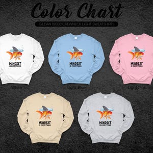 Gildan B9300 Crewneck Sweatshirt Light Unisex Mindset Koi Fish Graphic Design in Multiple Colors