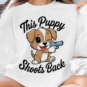 Deze puppy schiet terug Digitale PNG-download voor shirts mokken stickers schattige puppy ontwerp direct downloaden