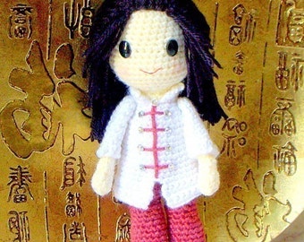 Ling ling - Handmade Crochet Amigurumi girl doll pattern / PDF