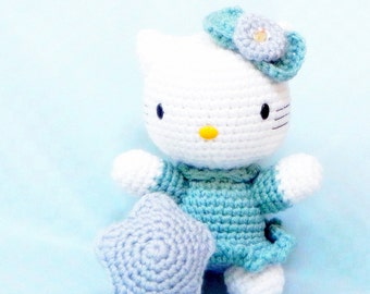 Amigurumi toy doll pattern - Wishing Star Kitty - crochet tutorial PDF - crochet amigurumi