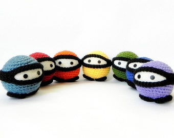 Amigurumi toy pattern - Rainbow Ninja - Crochet amigurumi doll tutorial PDF