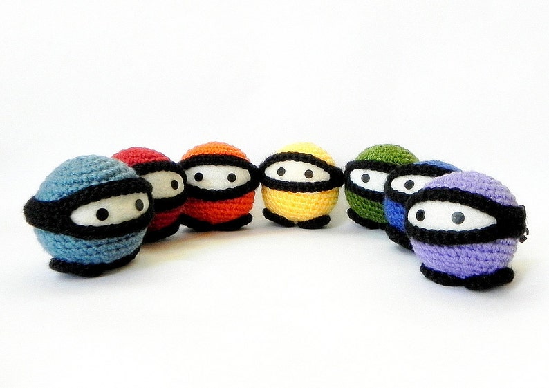 Amigurumi toy pattern Rainbow Ninja Crochet amigurumi doll tutorial PDF image 1