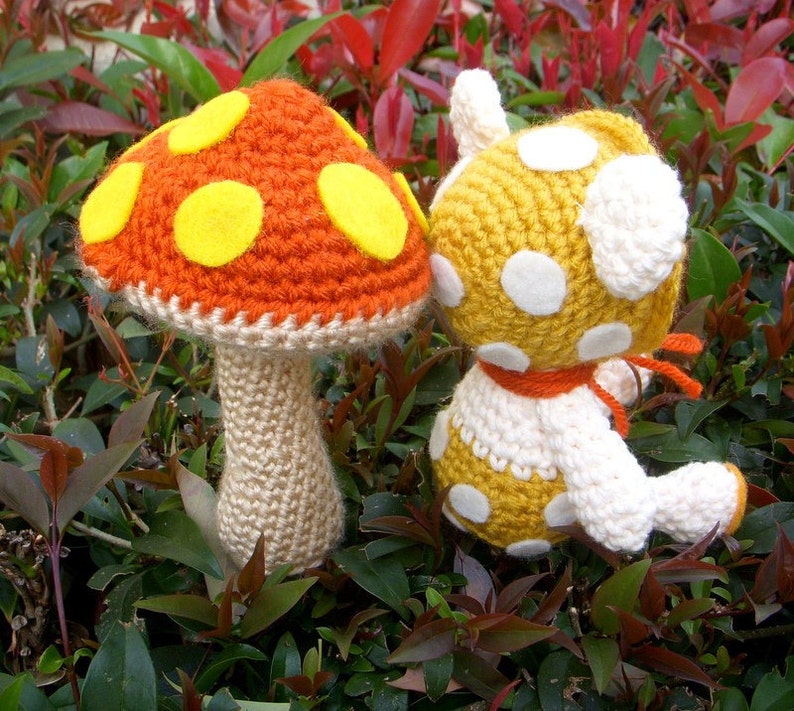 Amigurumi Patterns Baby Mushroom Bear and His Big Mushroom Etsy