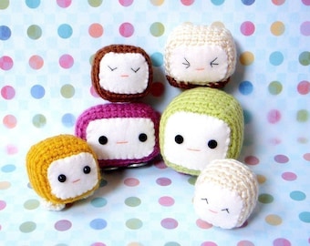 Amigurumi toy pattern - Tofu Baby - 2 Crochet Amigurumi doll patterns / Magnet　