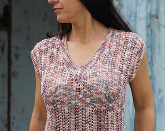 Summer cotton vest - women's top - viscose colorful top