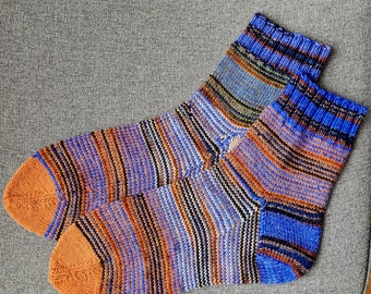 42 EU - 9.5 US - Handmade knit socks - warm wool socks