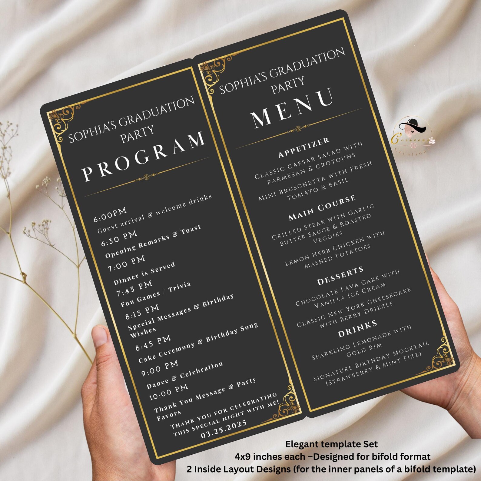 Graduation Menu and Program Template With Photo, Grad Party Menu Card ...