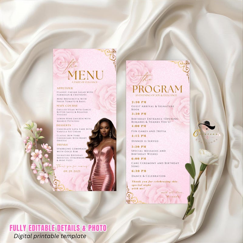 Menu & Program Template - Etsy