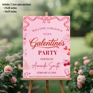 Elegant Galentines party welcome sign is perfect for celebrating your Galentines gathering, girls’ night, ladies’ brunch, or Valentine’s event. This editable design with elegant florals adds a warm, festive, and stylish touch to your celebration. This Galentines welcome sign is digital and printable, perfect for sharing on social media or printing at home to welcome your guests in style.