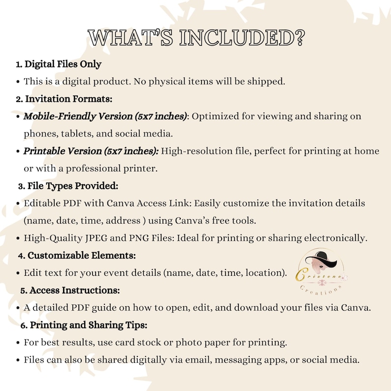 This listing photo shows what is included in the digital product you will receive. Please refer to the listing photo instructions for more details.