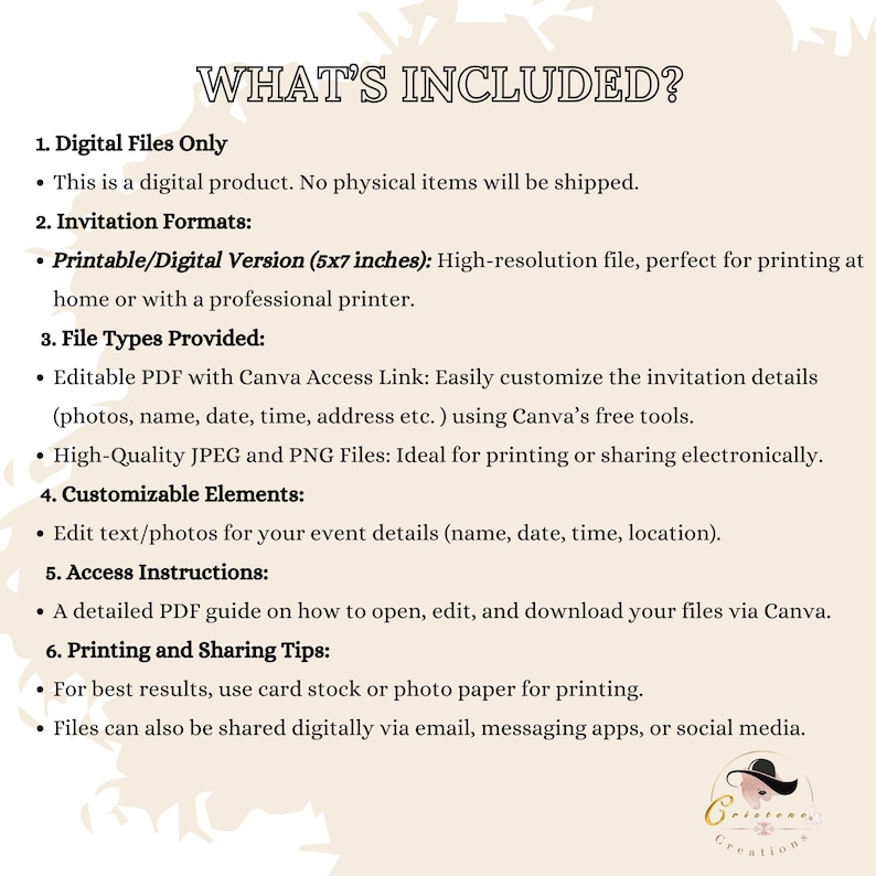 This listing photo shows what is included in the digital product you will receive. Please refer to the listing photo instructions for more details.