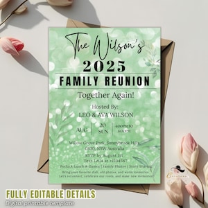 Digital Family Reunion invitation Family party Gathering invite Annual Reunion Announcement template Family cookout event flyer printable