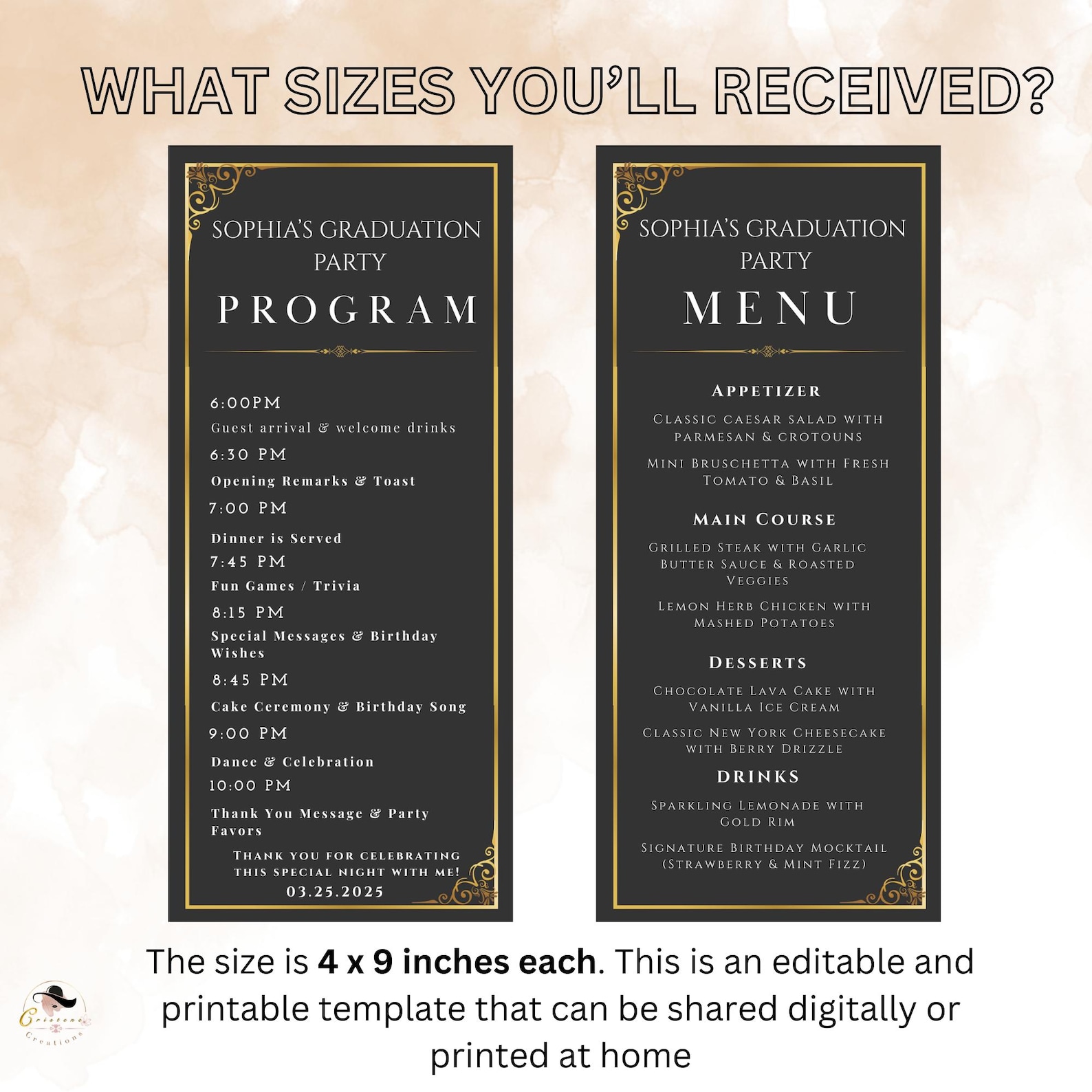 Graduation Menu and Program Template With Photo, Grad Party Menu Card ...