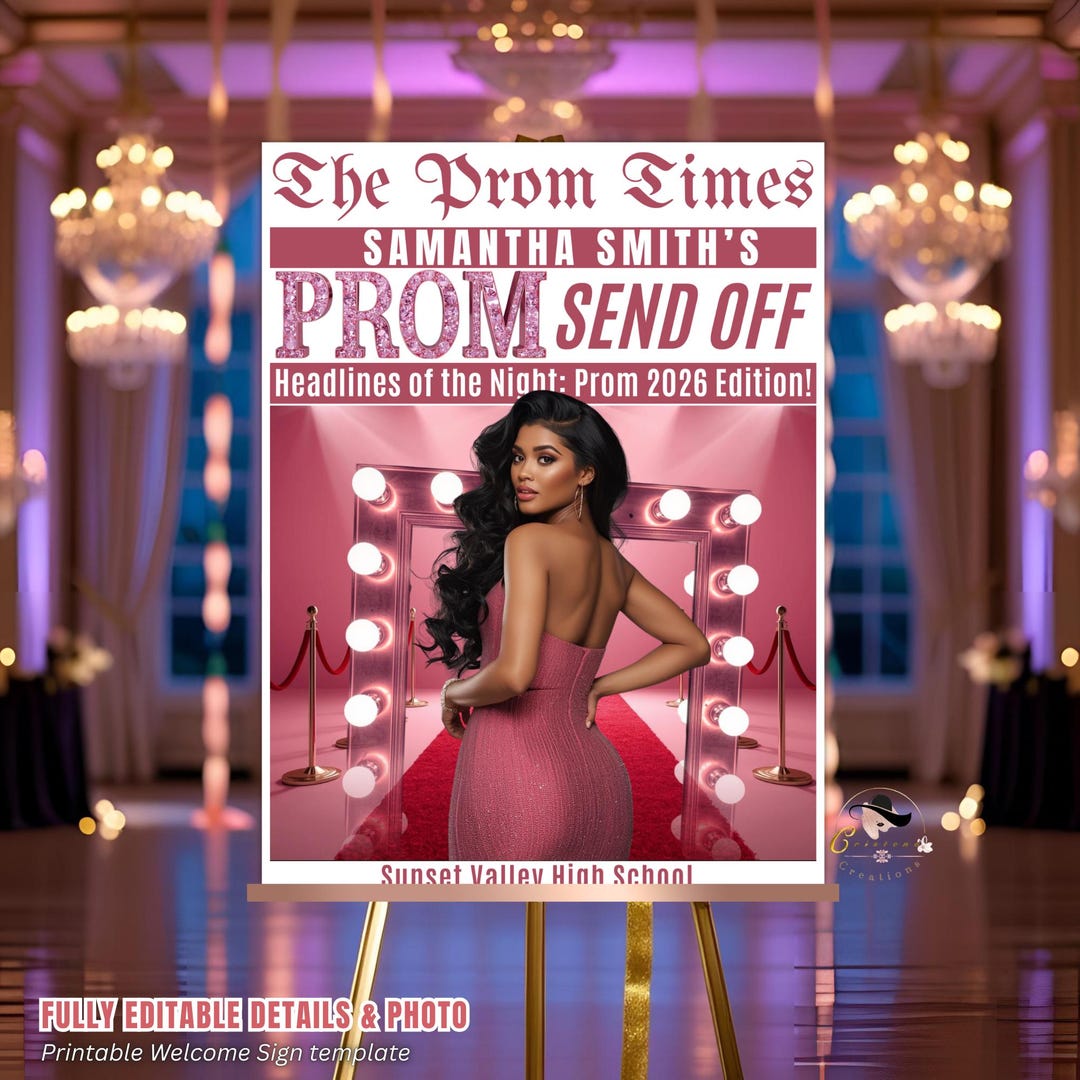 Prom Incoming Sign Newspaper Prom Send off Welcome Party Sign, Prom Queen Poster Sign With ...