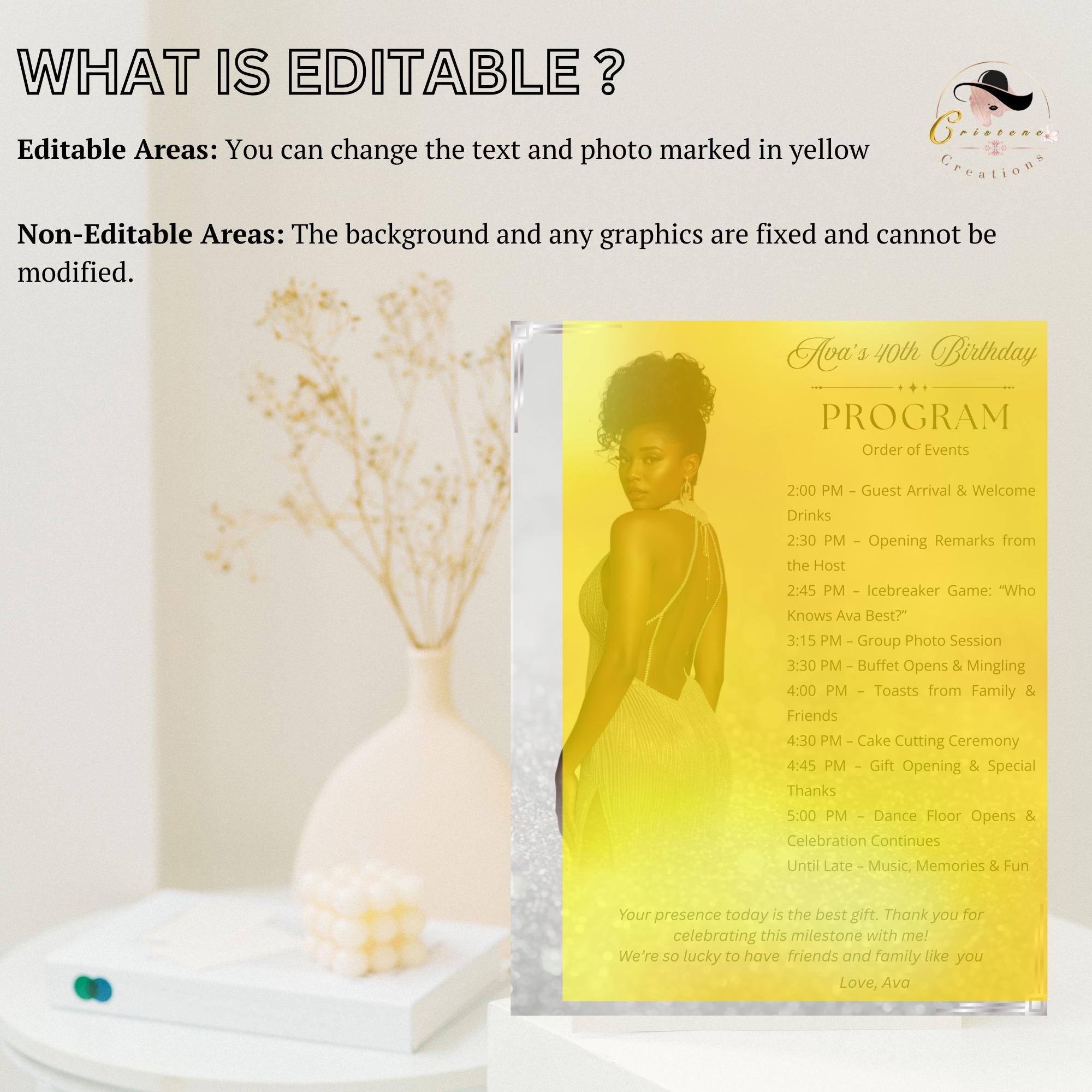 White Silver Birthday Program Card Template, Woman Retirement Party ...
