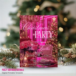 Elegant Christmas party invitation is perfect for your festive holiday gathering, whether it’s a Christmas brunch, work holiday party, or family celebration. This editable Christmas invite adds a joyful touch to your event and is easy to customize using your Canva account. Personalize it your way with lifetime access to the PDF link after purchase. Ideal for sharing digitally on social media or printing at home for a classic holiday touch Perfect for cozy, and festive Christmas celebration.
