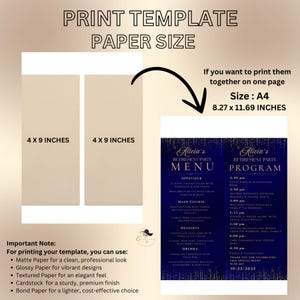 Retirement Menu. Example Retirement Menu and Program Template Navy Blue Birthday Party Menu ...