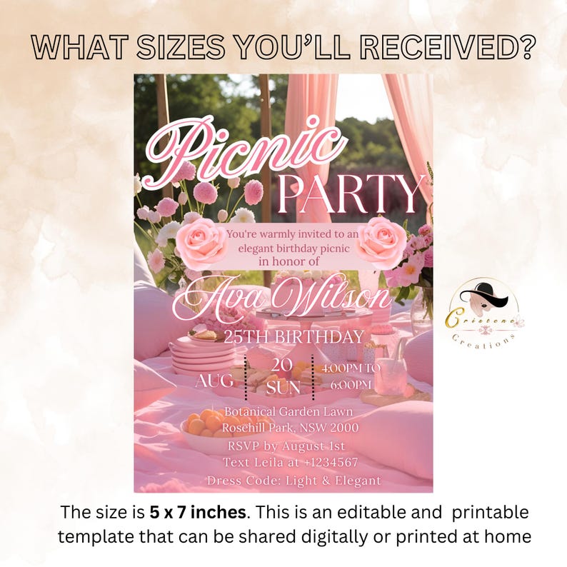 This listing photo shows the sizes you will receive: 5 x 7 inches for printing and  for mobile or desktop sharing on social media