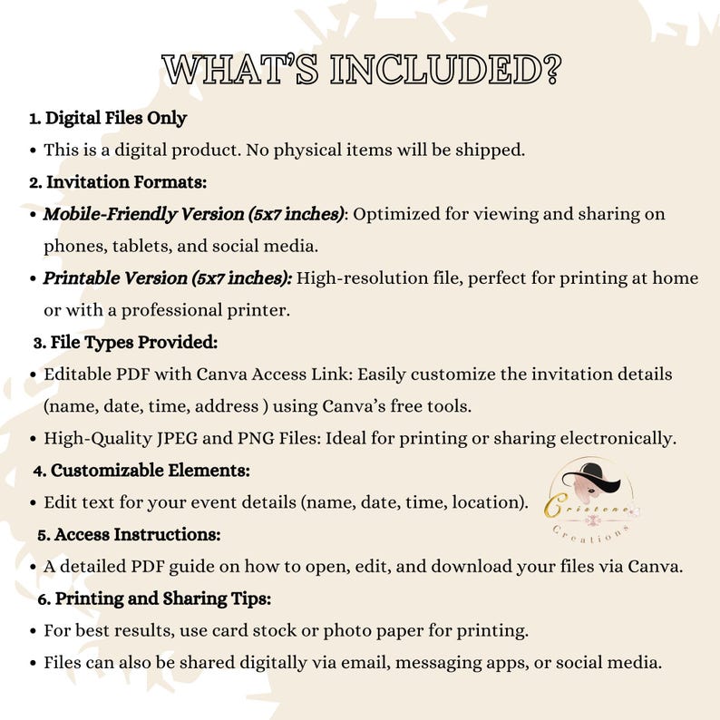 This listing photo shows what is included in the digital product you will receive. Please refer to the listing photo instructions for more details.