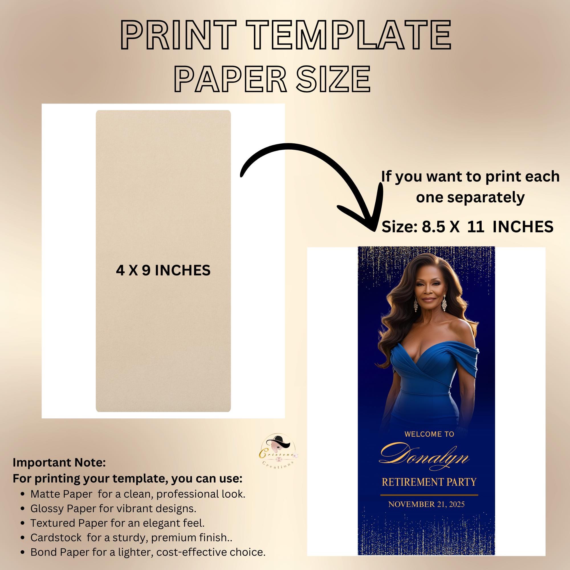 Editable Retirement Menu Template Blue Gold With Photo Birthday Dinner ...