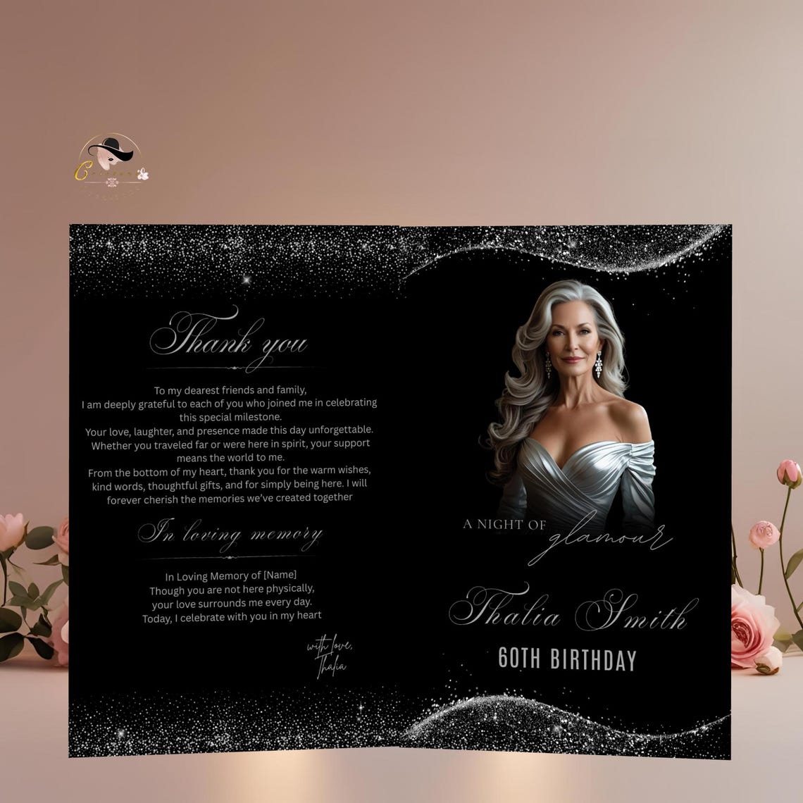 Black Silver Program Template With Photo, Bifold Event Program ...