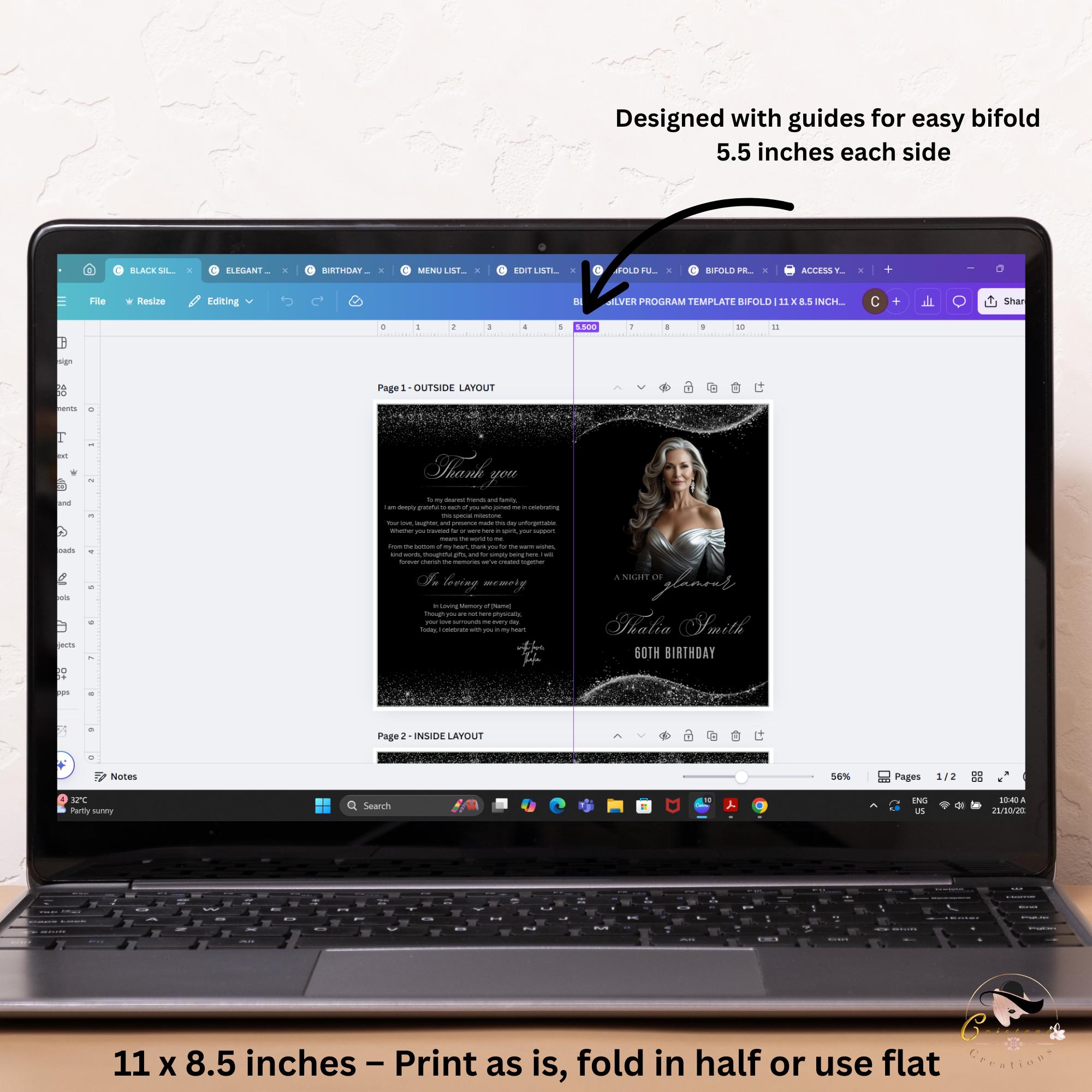 Black Silver Program Template With Photo, Bifold Event Program ...